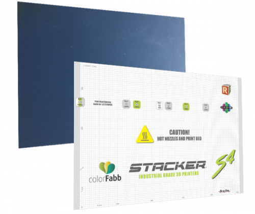 stacker, s4, 4 head, frame, extender, 3d desktop printer, stacker 3d, color fabb, filaments, s2, ibeam, i-beam, stacker s4, stacker xl, S4 FlexPlate and BuildTak